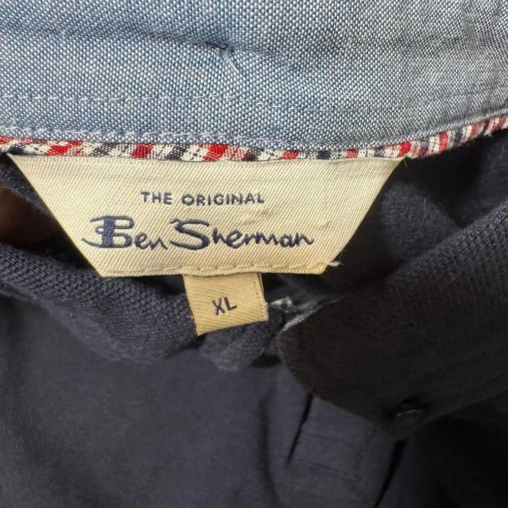 Ben Sherman Men's Navy Blue Short Sleeve Polo Shirt with buttons front pocket XL - Picture 6 of 6
